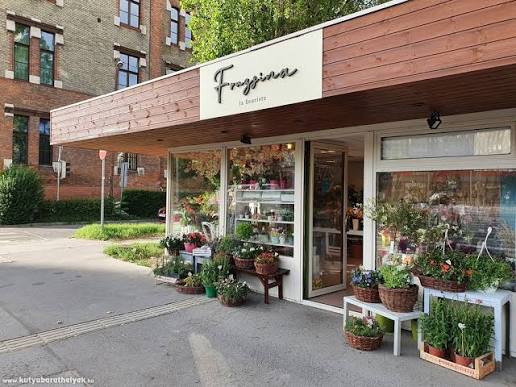 A Fruzsina la fleuriste virágüzlet kirakata a Körte utcában